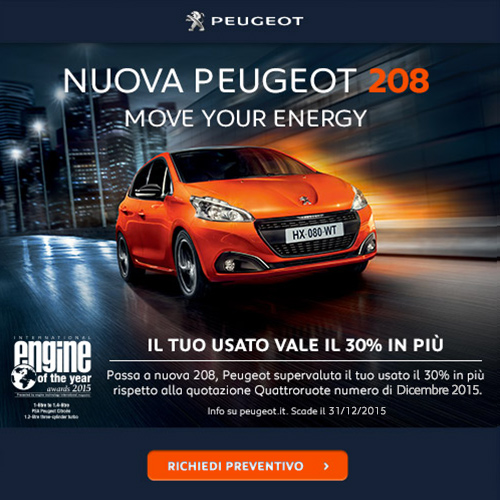 Peugeot 208: richiedi un preventivo